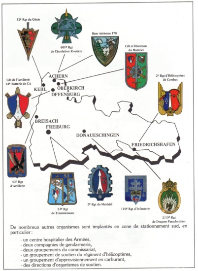 Autres régiments n'appartenant pas à la 3e DB en 1989